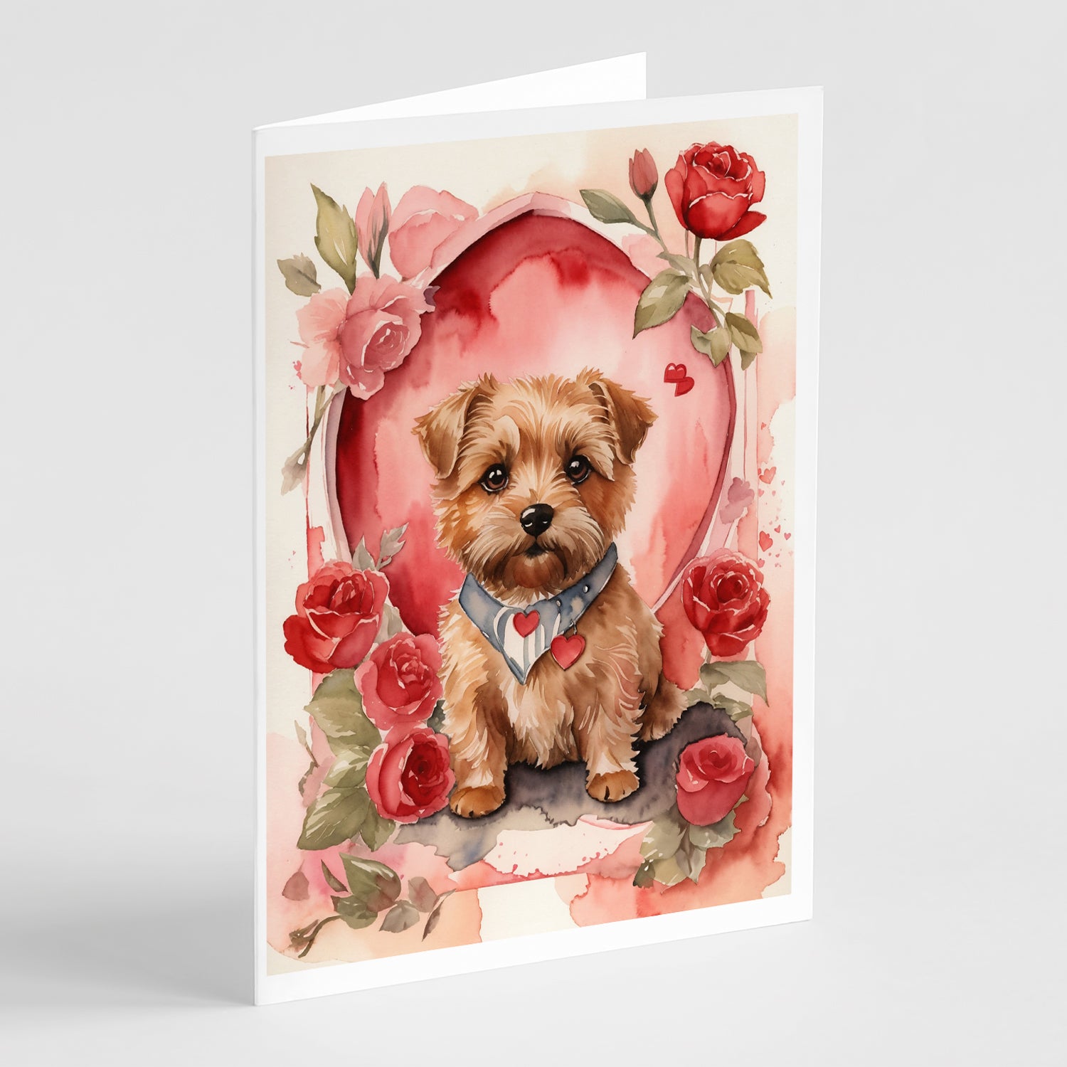 Buy this Norfolk Terrier Valentine Roses Greeting Cards Pack of 8