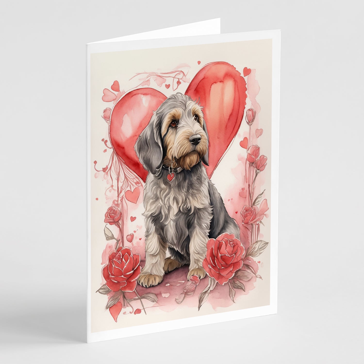 Buy this Otterhound Valentine Roses Greeting Cards Pack of 8