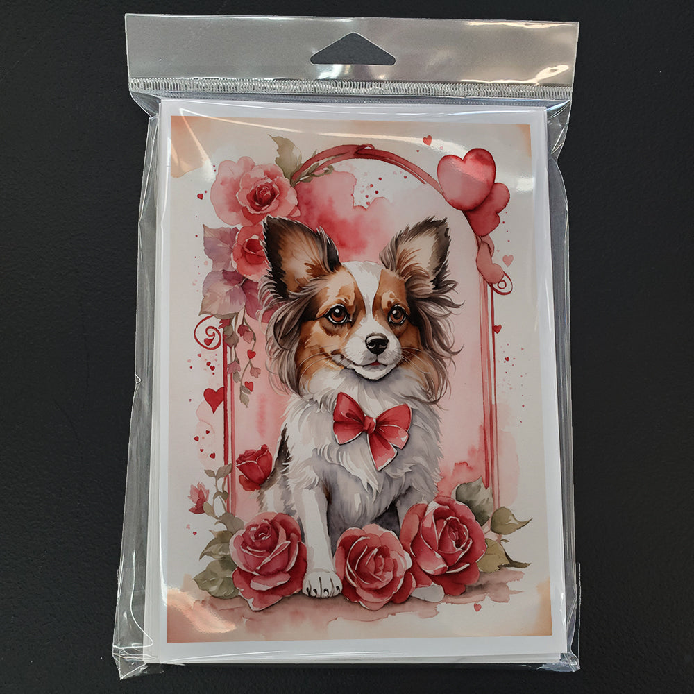 Papillon Valentine Roses Greeting Cards Pack of 8