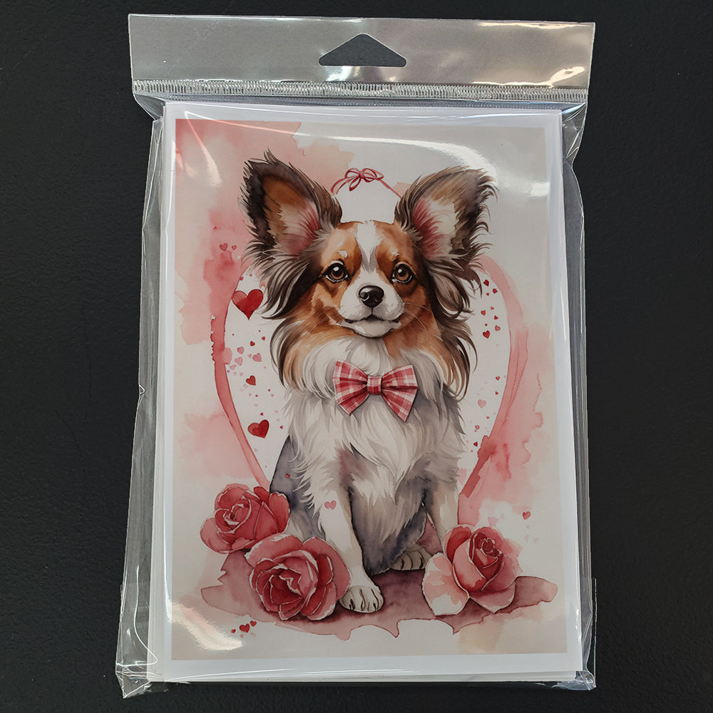 Papillon Valentine Roses Greeting Cards Pack of 8