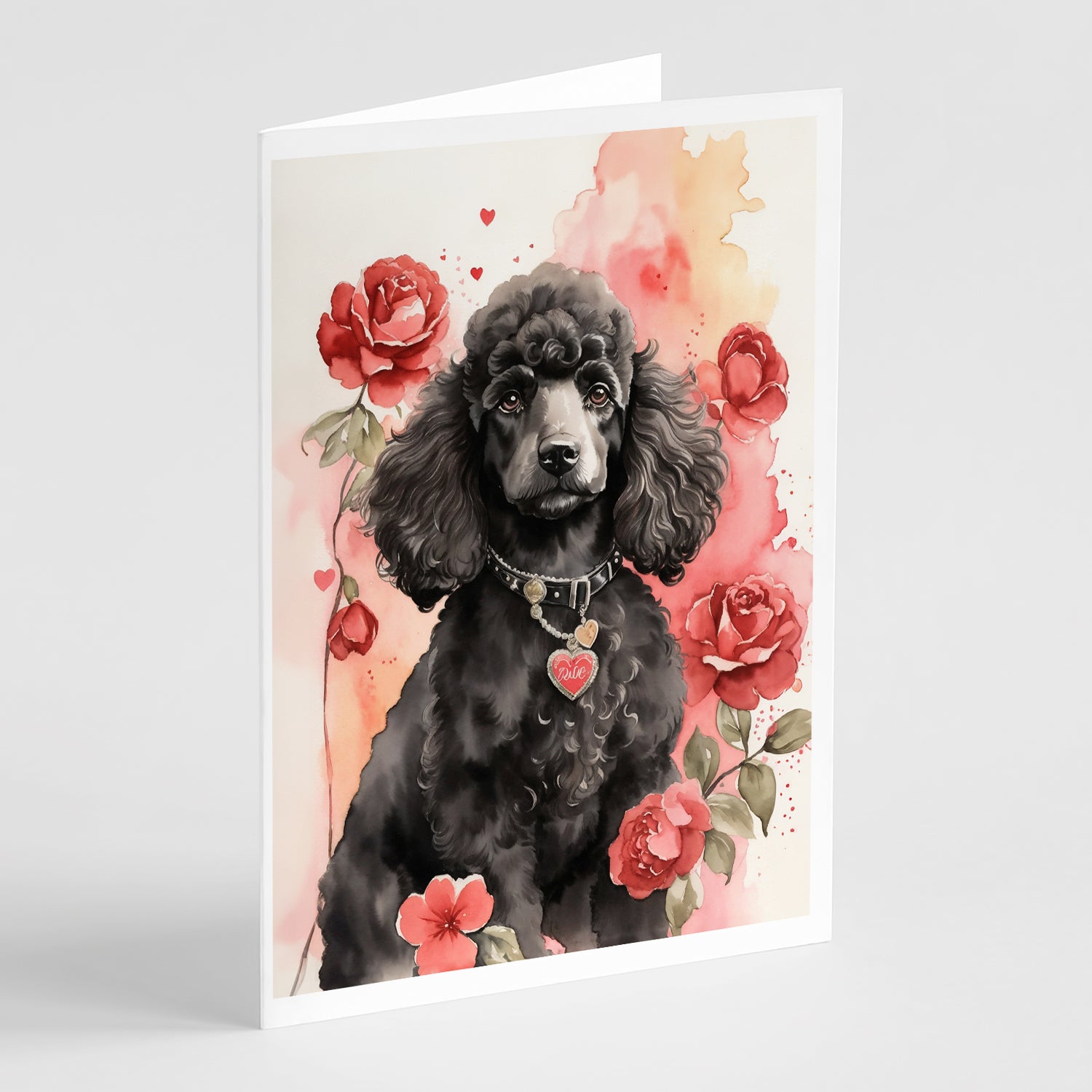 Buy this Poodle Valentine Roses Greeting Cards Pack of 8