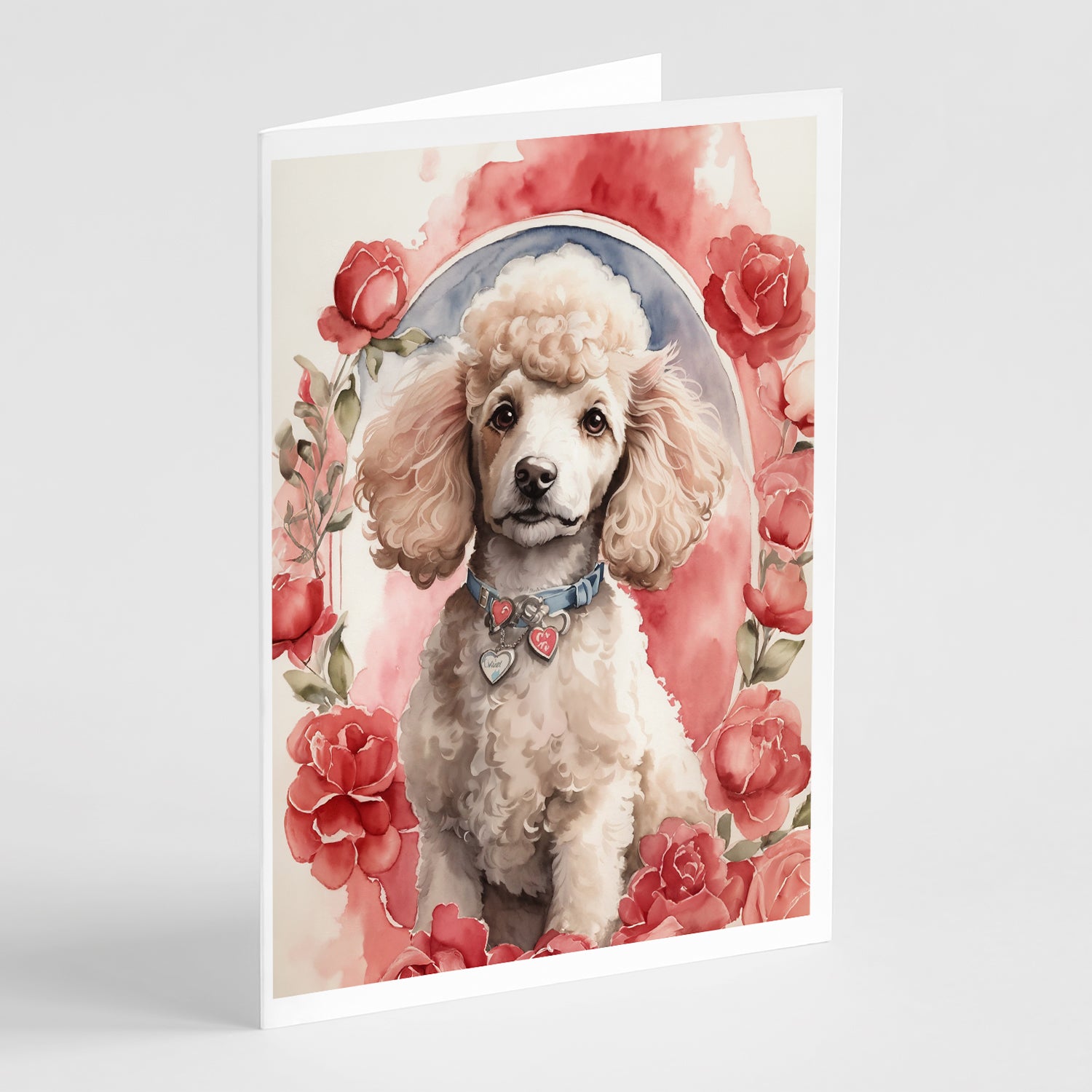 Buy this Poodle Valentine Roses Greeting Cards Pack of 8