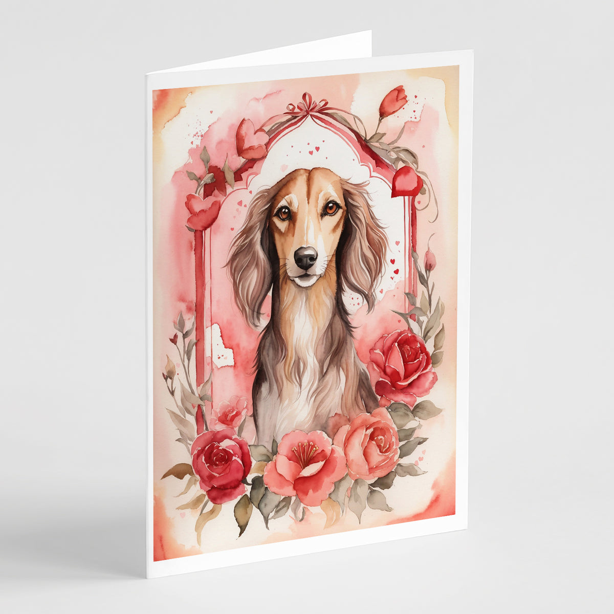 Buy this Saluki Valentine Roses Greeting Cards Pack of 8