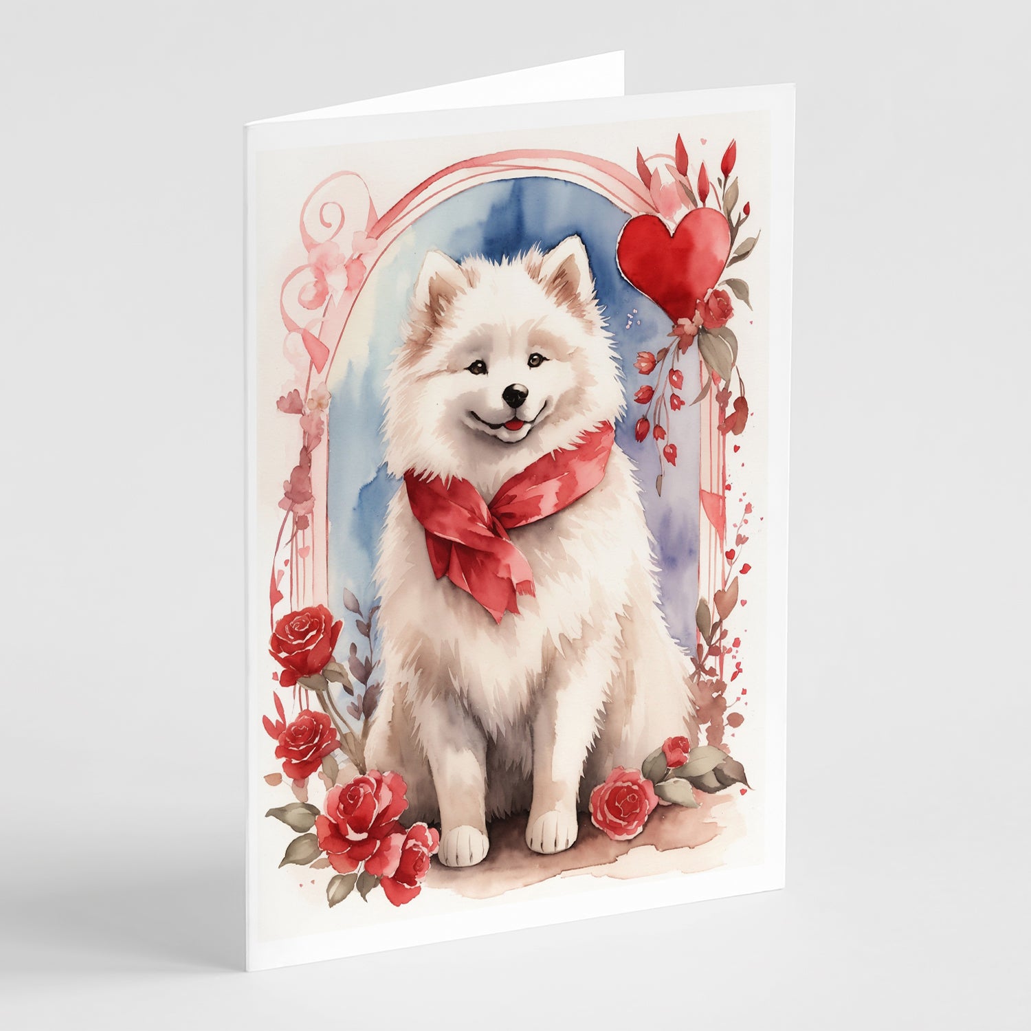 Buy this Samoyed Valentine Roses Greeting Cards Pack of 8