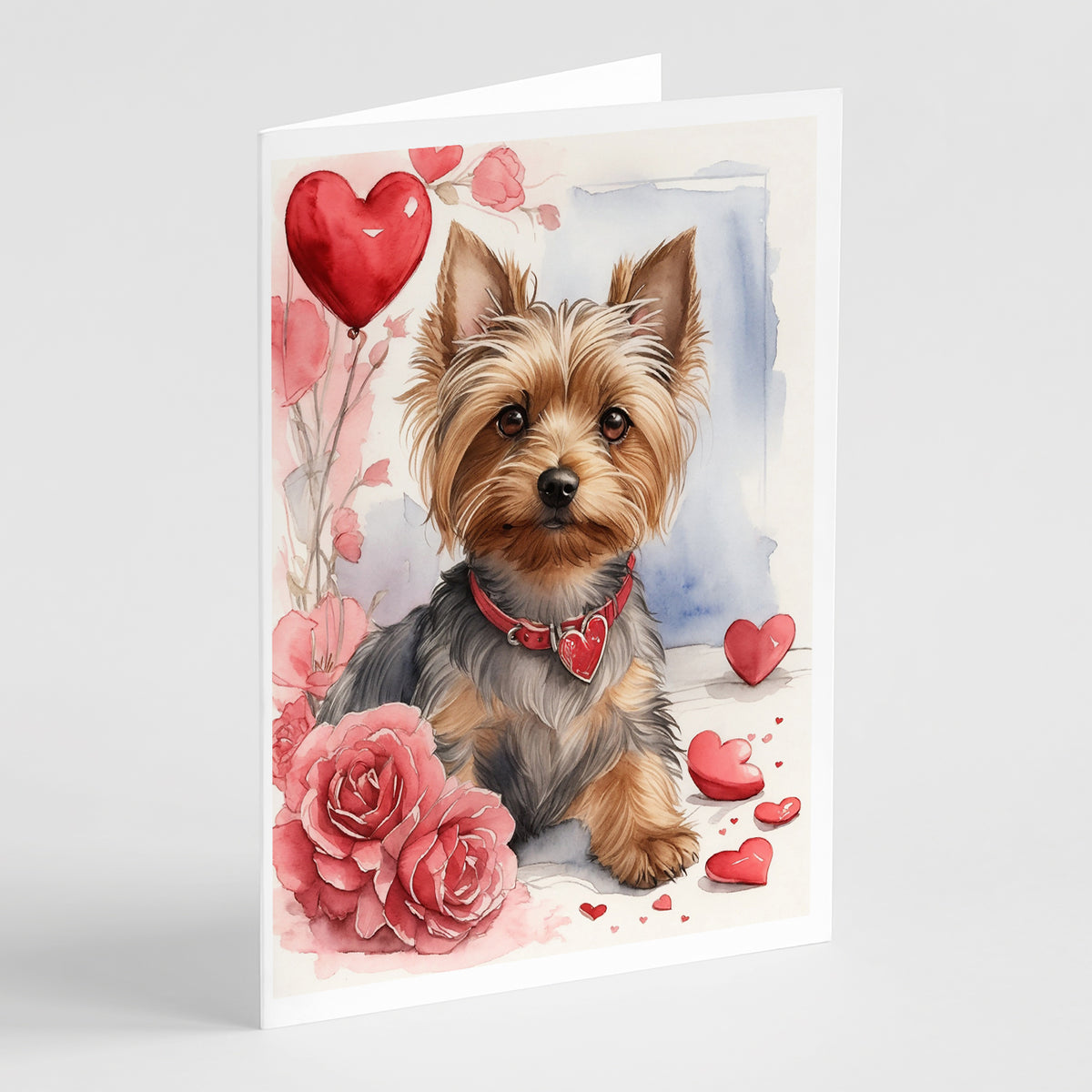 Buy this Silky Terrier Valentine Roses Greeting Cards Pack of 8