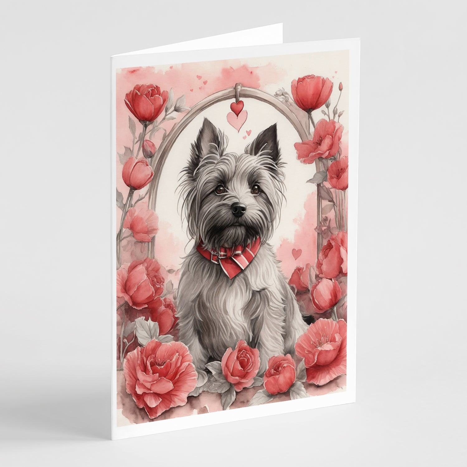 Buy this Skye Terrier Valentine Roses Greeting Cards Pack of 8