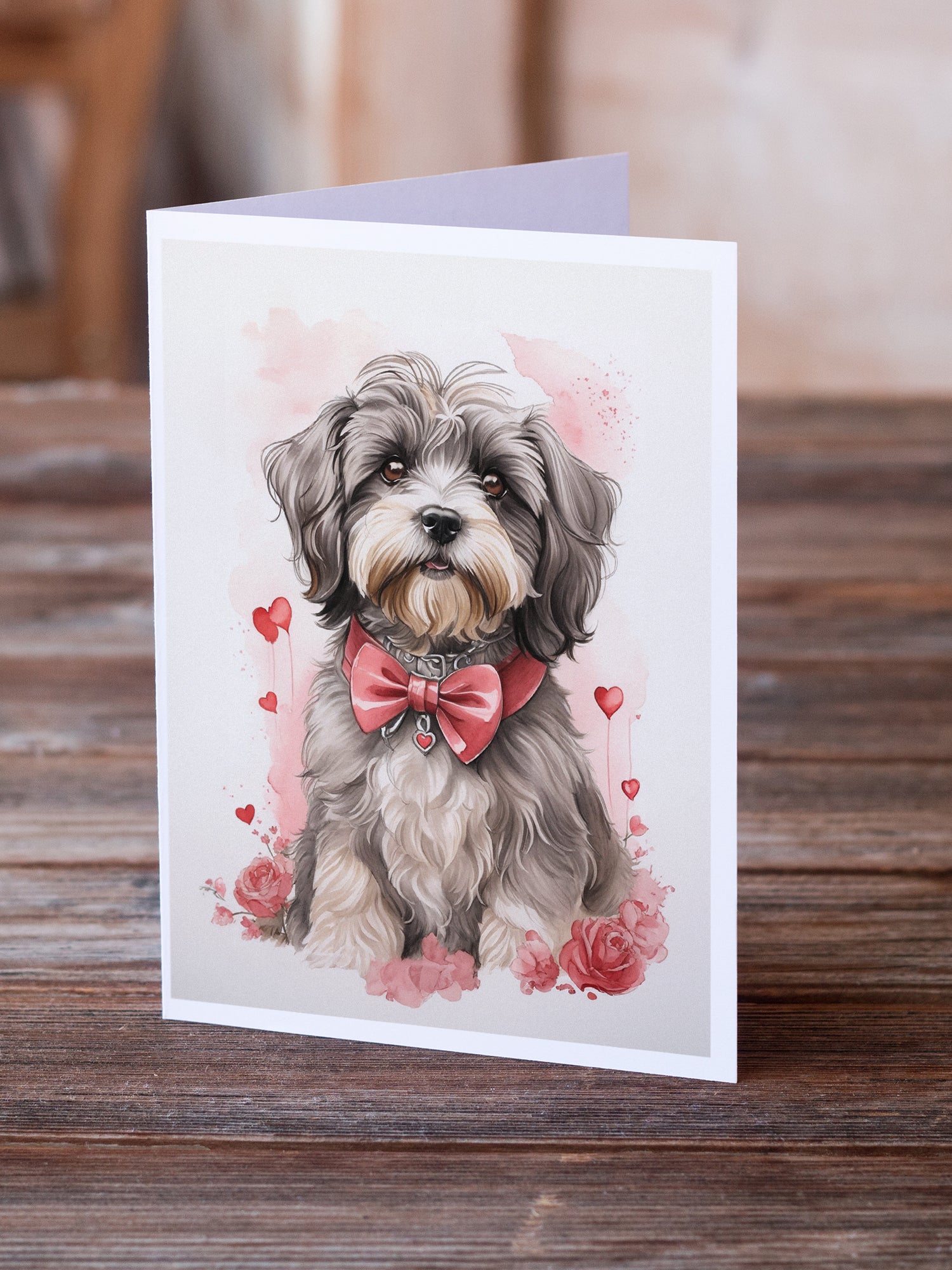 Buy this Tibetan Terrier Valentine Roses Greeting Cards Pack of 8