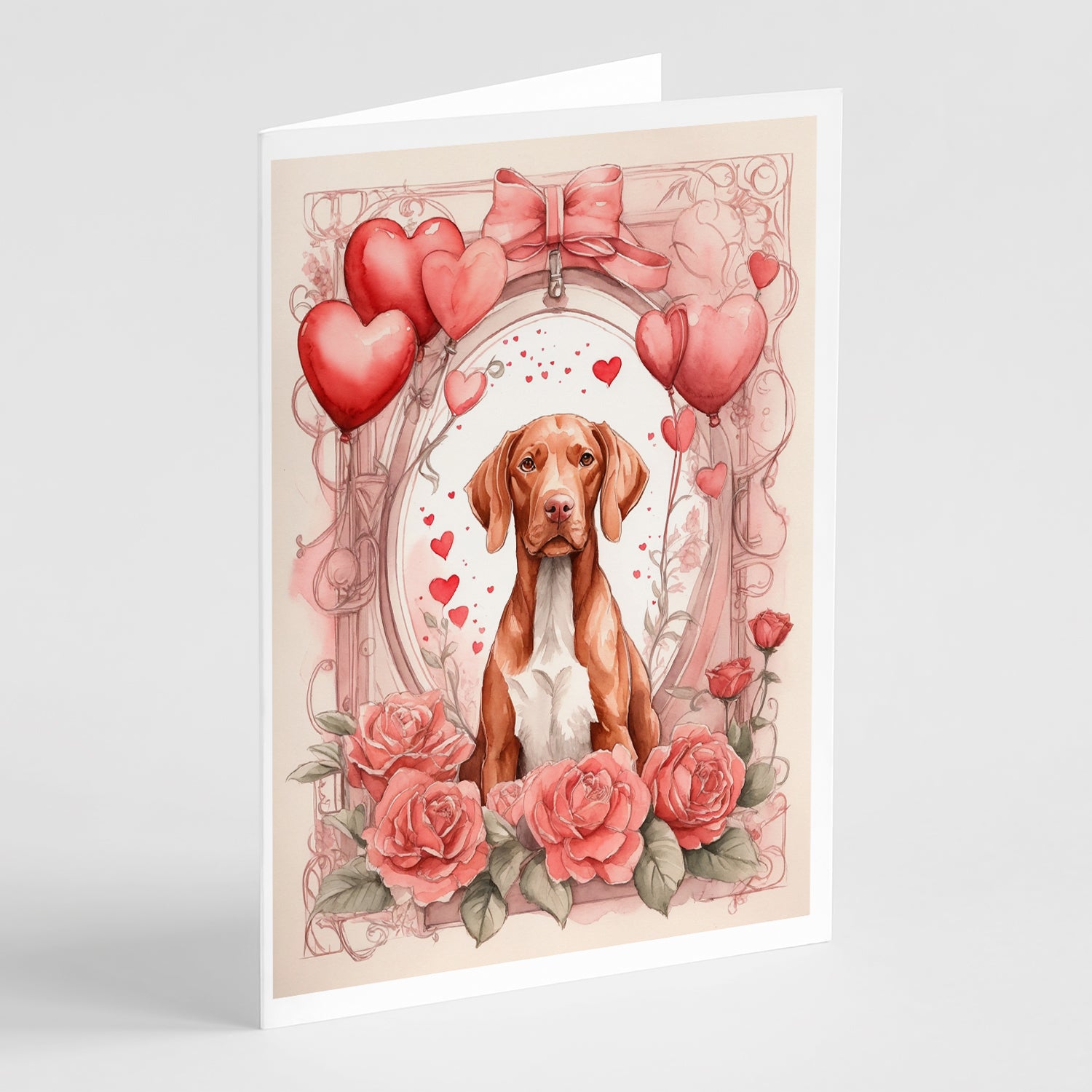 Buy this Vizsla Valentine Roses Greeting Cards Pack of 8