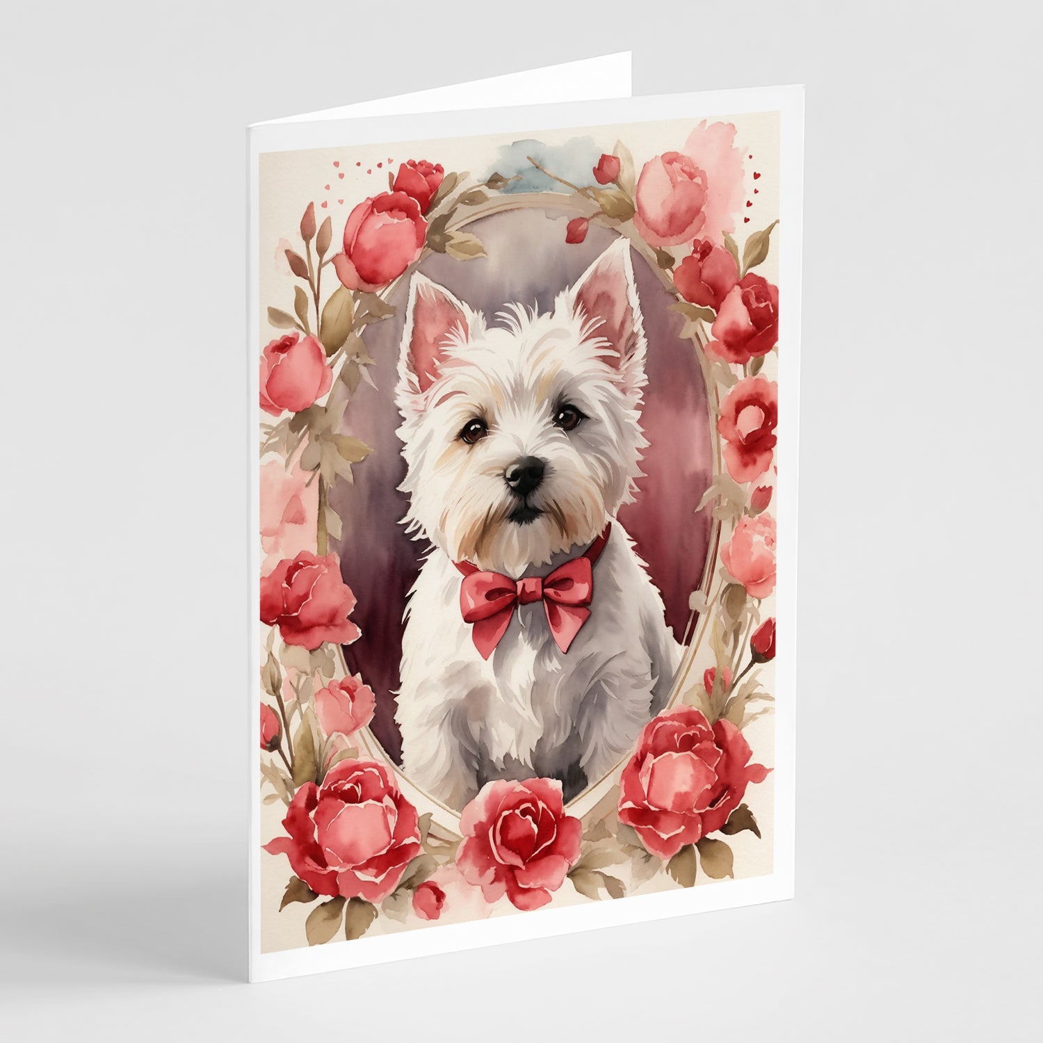Buy this Westie Terrier Valentine Roses Greeting Cards Pack of 8