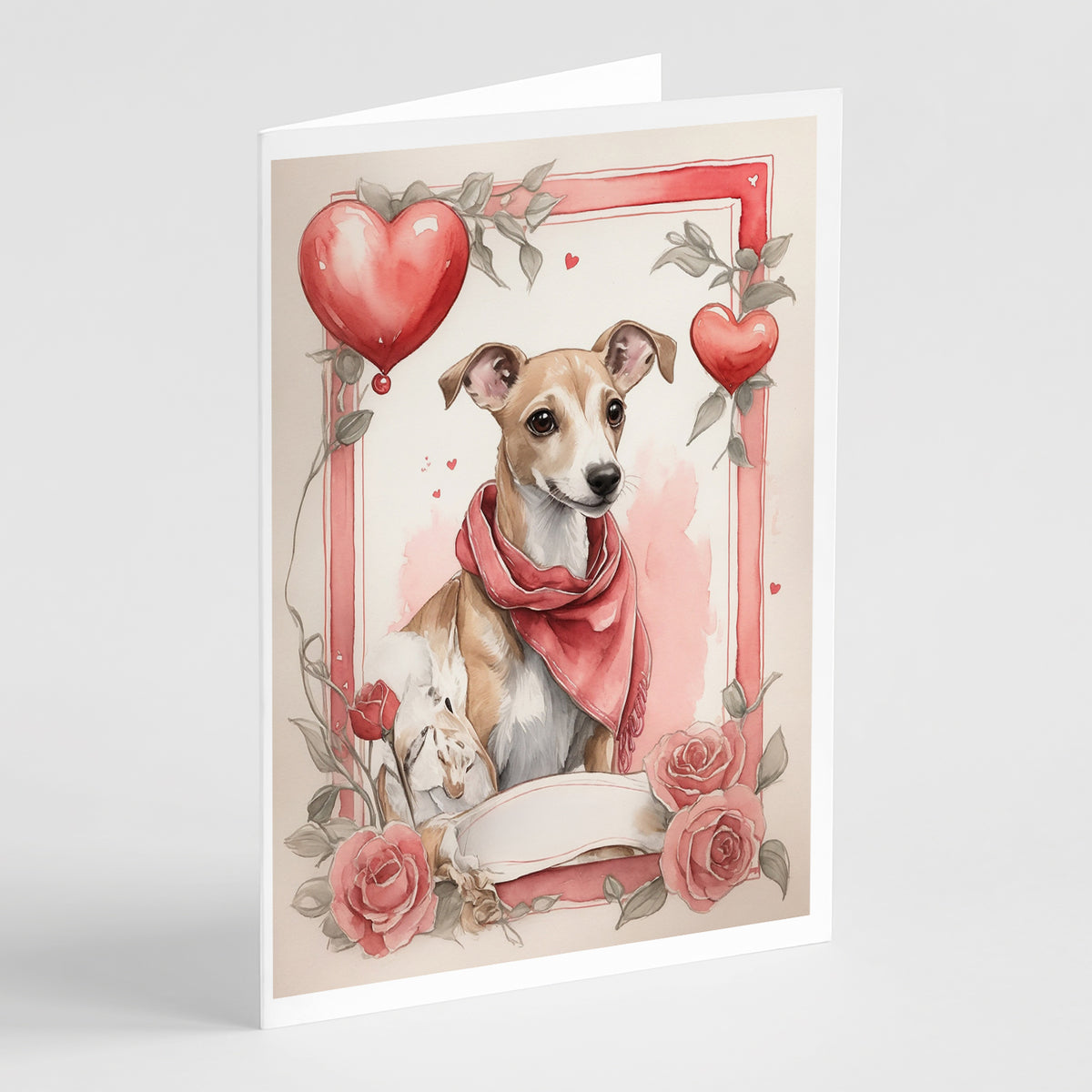 Buy this Whippet Valentine Roses Greeting Cards Pack of 8