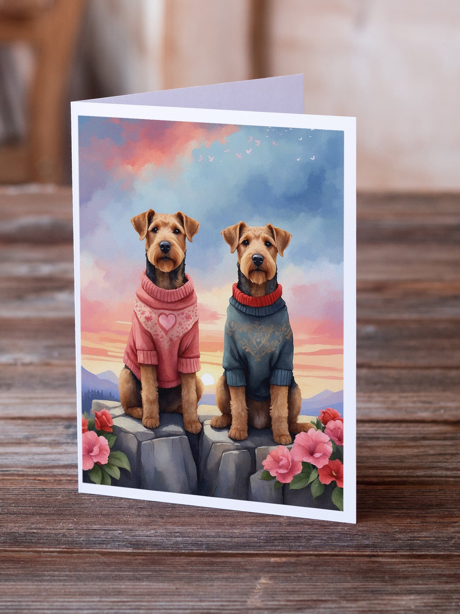 Buy this Airedale Terrier Two Hearts Greeting Cards Pack of 8