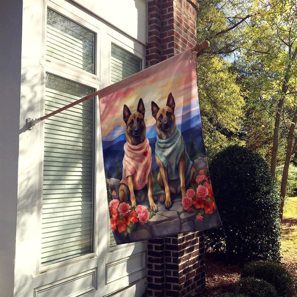 Buy this Belgian Malinois Two Hearts House Flag
