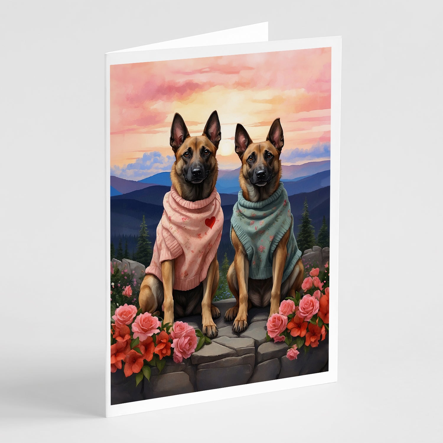 Buy this Belgian Malinois Two Hearts Greeting Cards Pack of 8