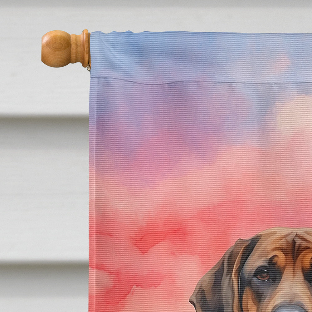Bloodhound Two Hearts House Flag