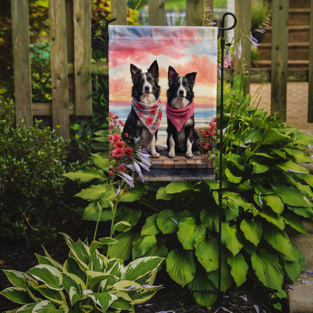 Buy this Border Collie Two Hearts Garden Flag