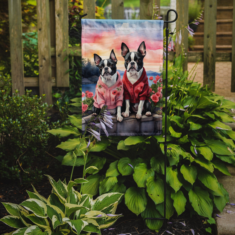 Buy this Boston Terrier Two Hearts Garden Flag
