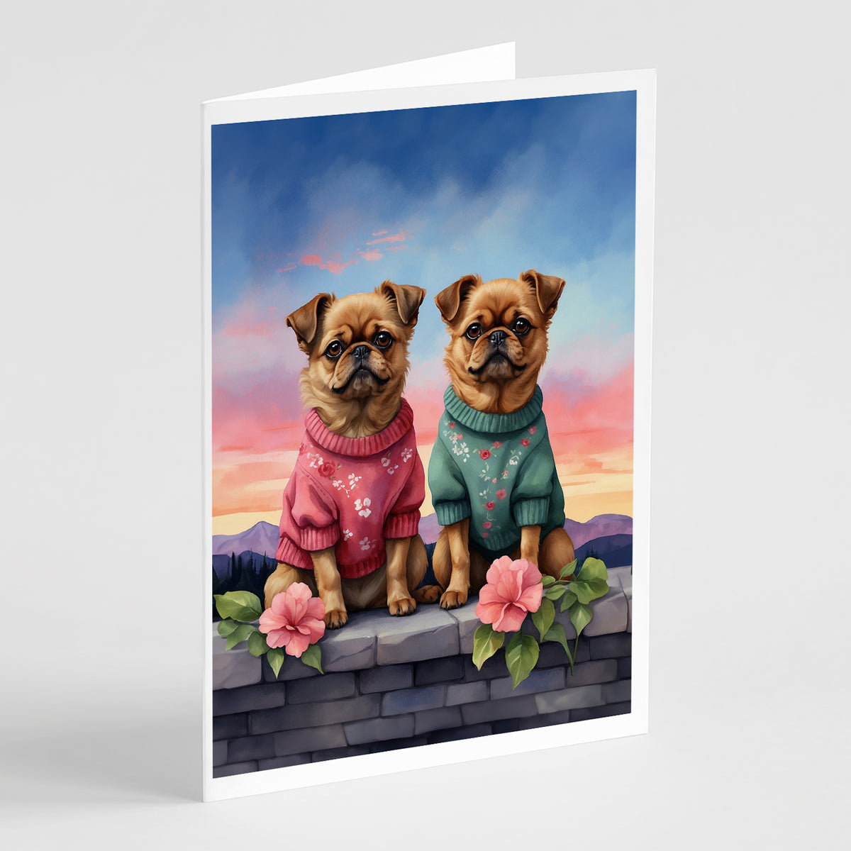 Buy this Brussels Griffon Two Hearts Greeting Cards Pack of 8