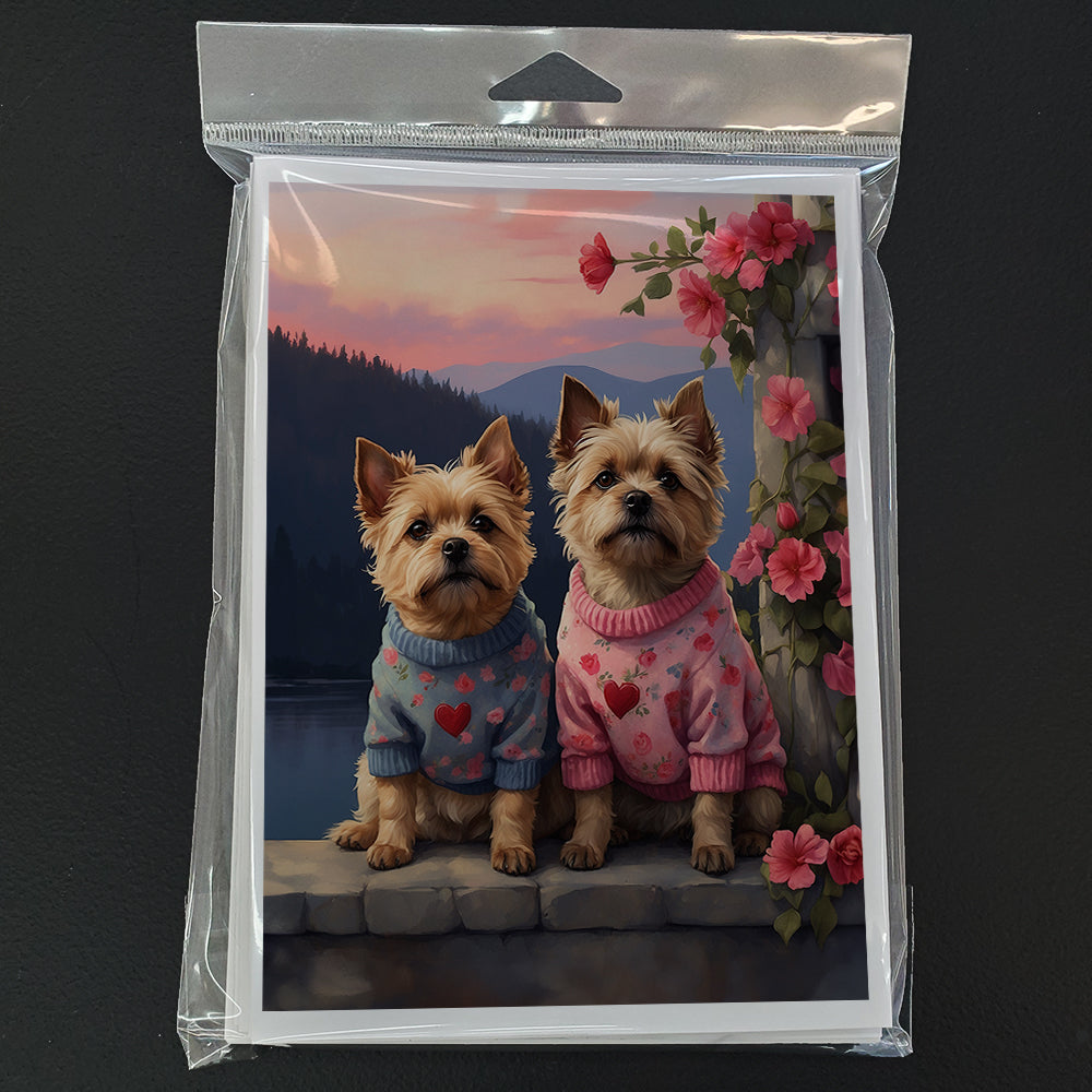 Cairn Terrier Two Hearts Greeting Cards Pack of 8