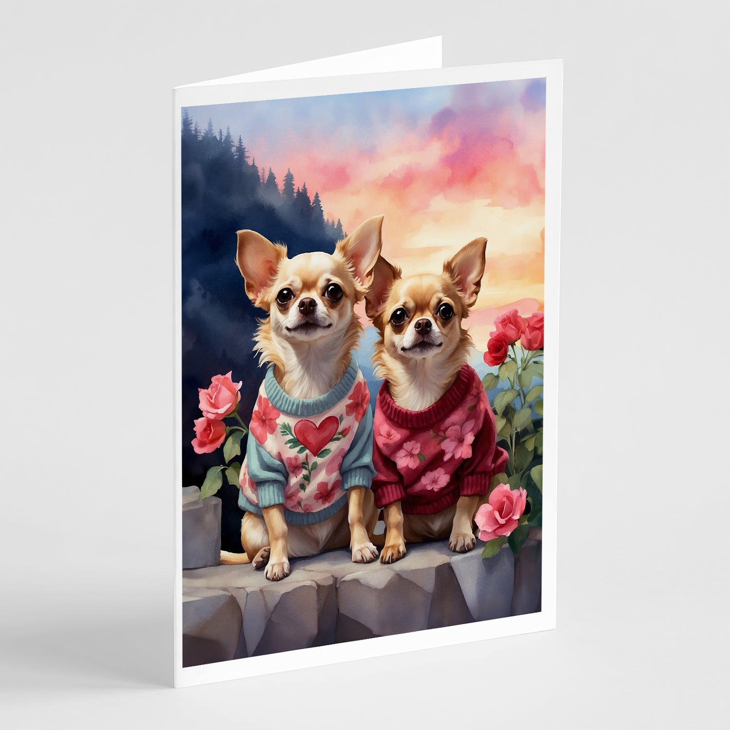 Buy this Chihuahua Two Hearts Greeting Cards Pack of 8
