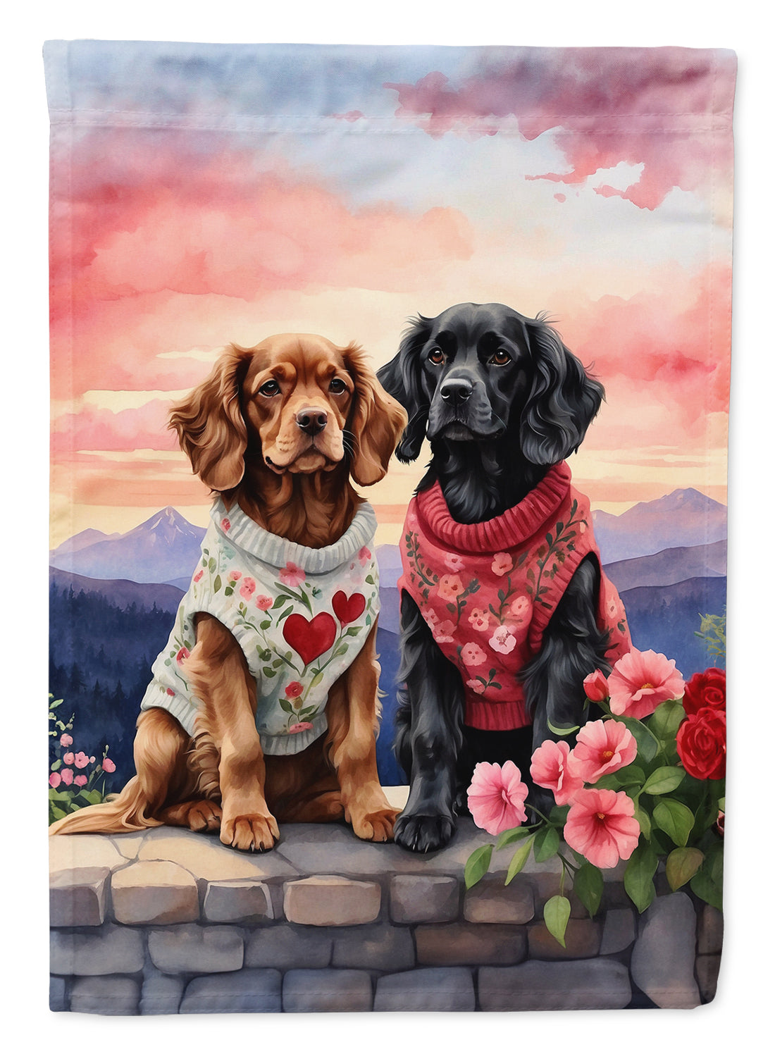 Buy this Cocker Spaniel Two Hearts House Flag