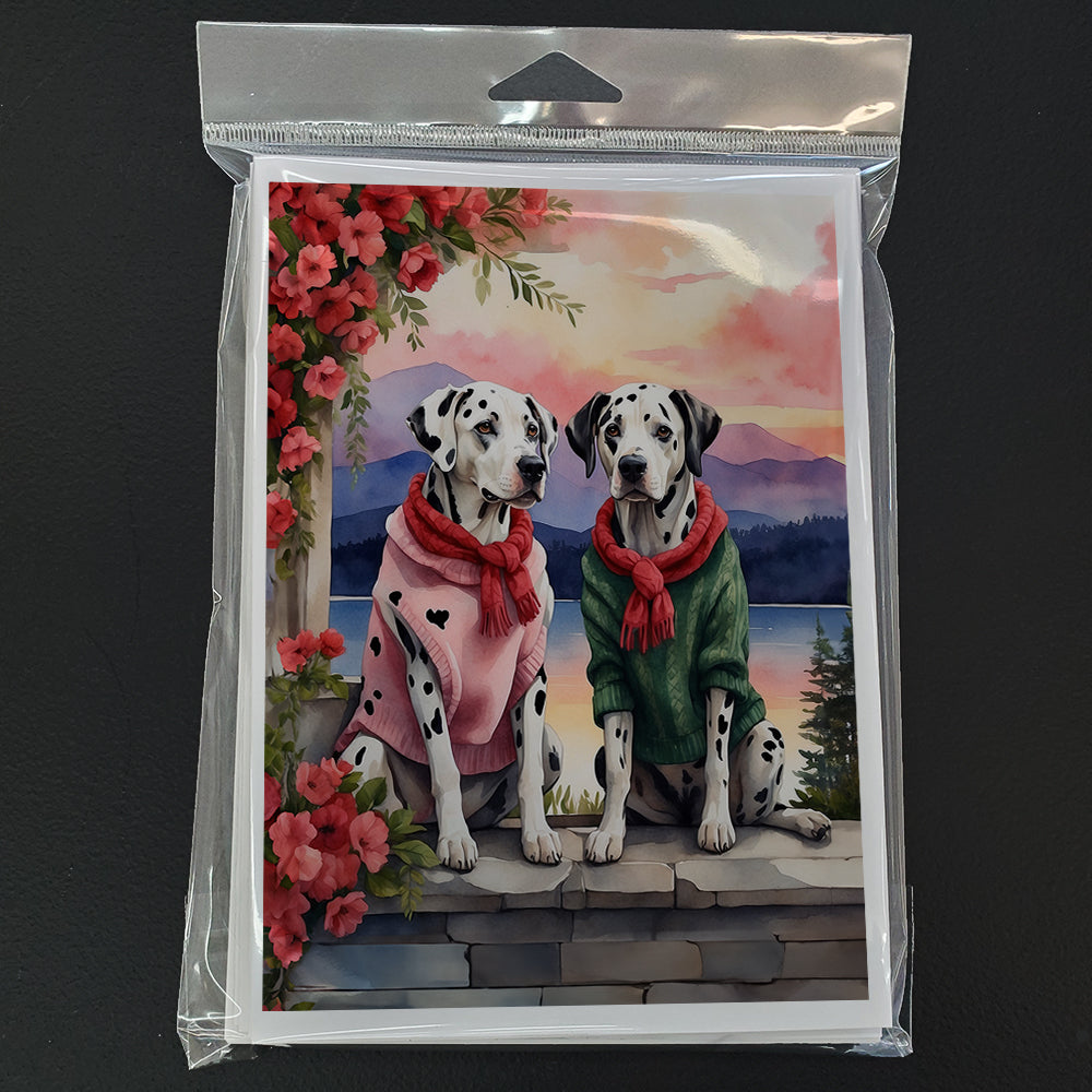 Dalmatian Two Hearts Greeting Cards Pack of 8