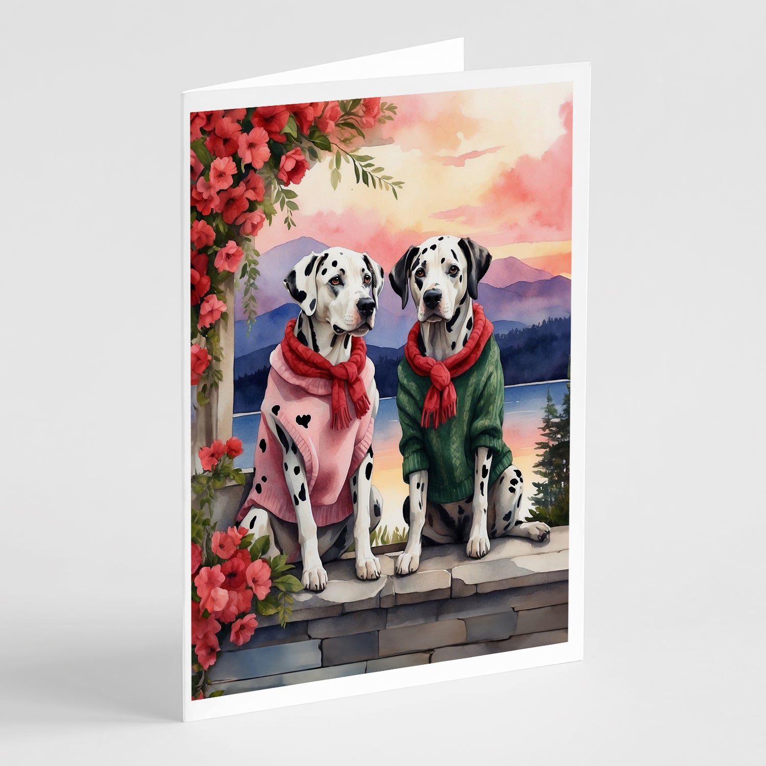 Buy this Dalmatian Two Hearts Greeting Cards Pack of 8