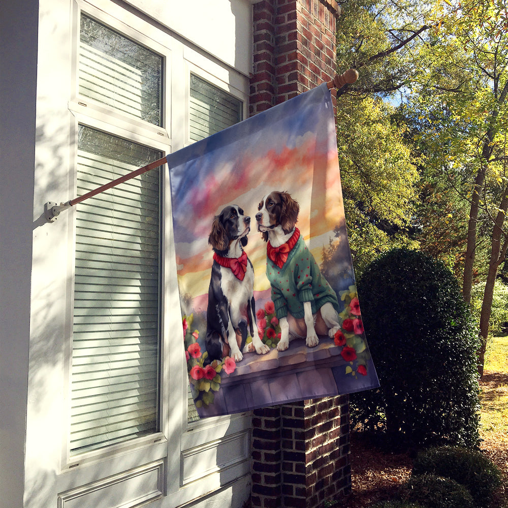 Buy this English Springer Spaniel Two Hearts House Flag