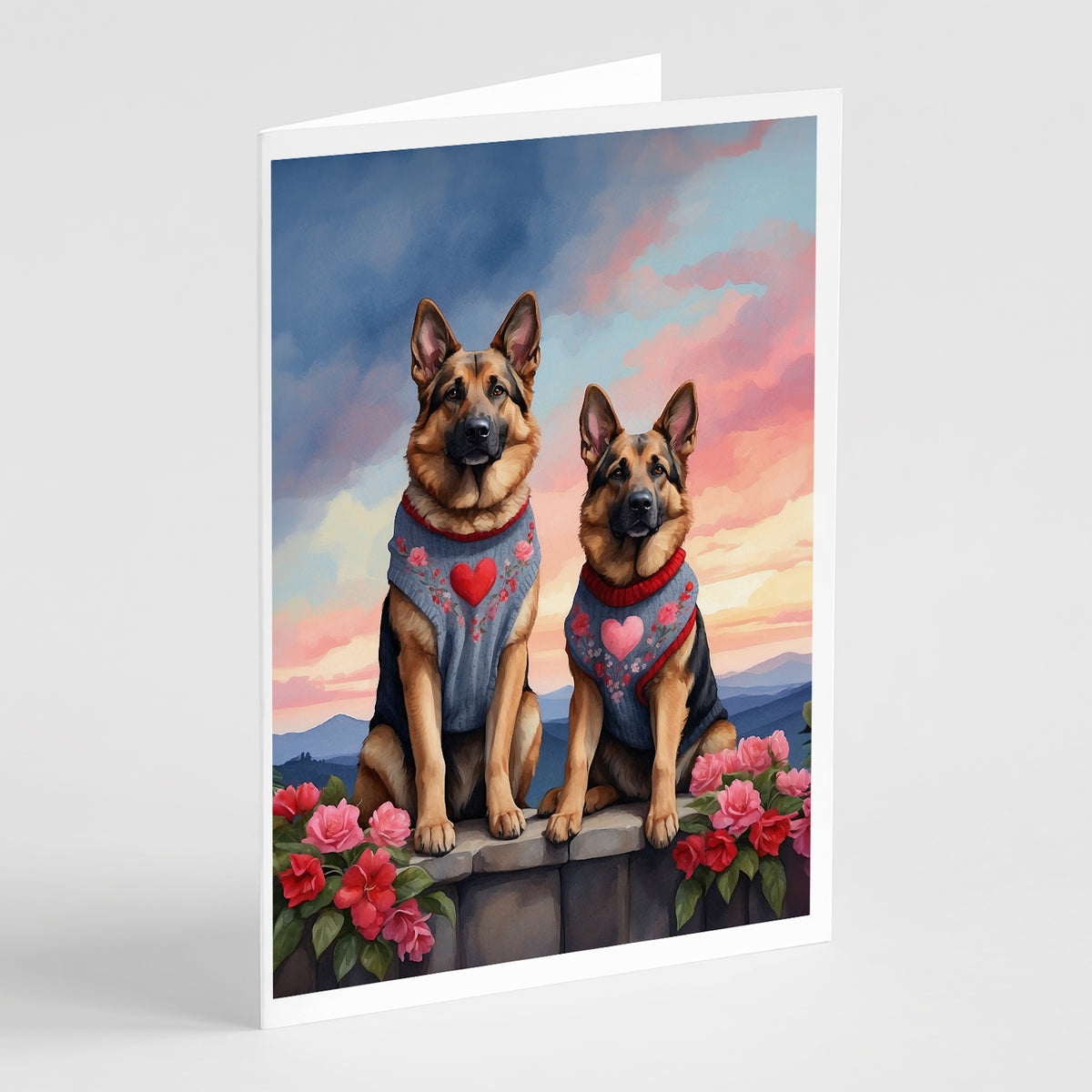 Buy this German Shepherd Two Hearts Greeting Cards Pack of 8