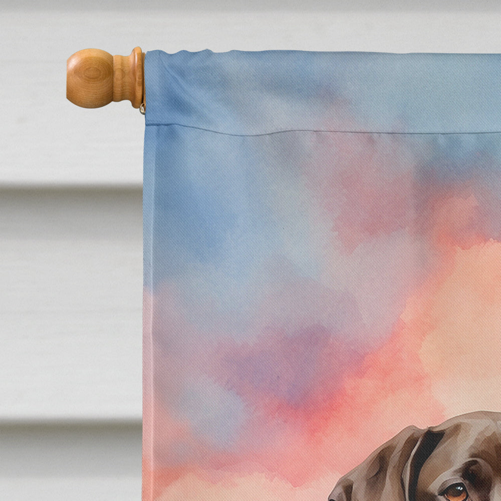 German Shorthaired Pointer Two Hearts House Flag
