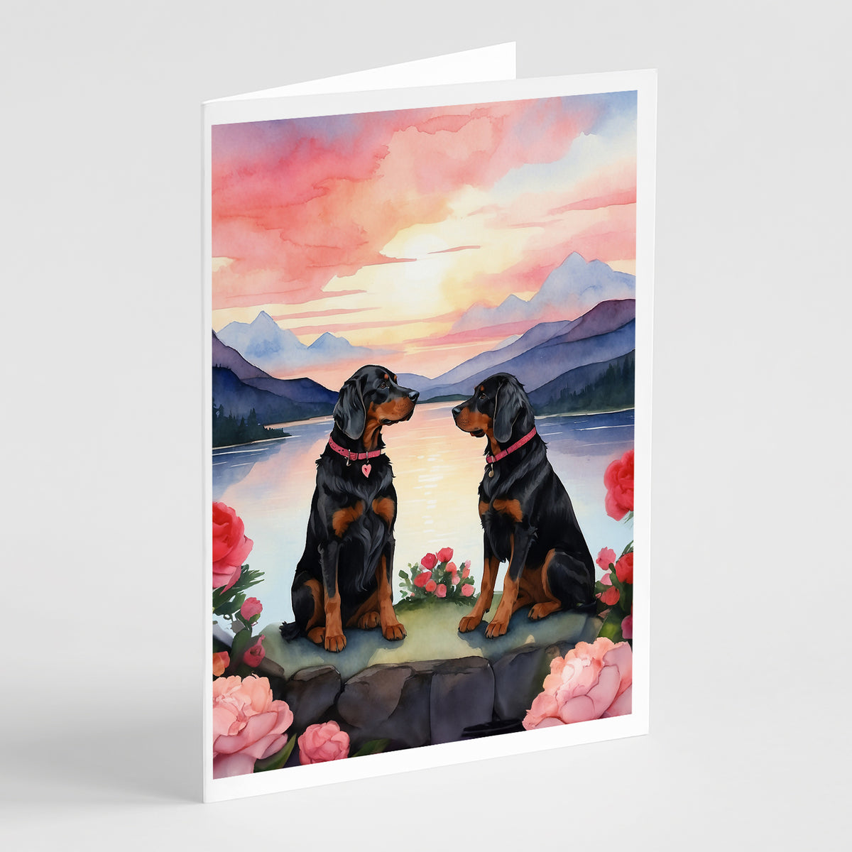 Buy this Gordon Setter Two Hearts Greeting Cards Pack of 8