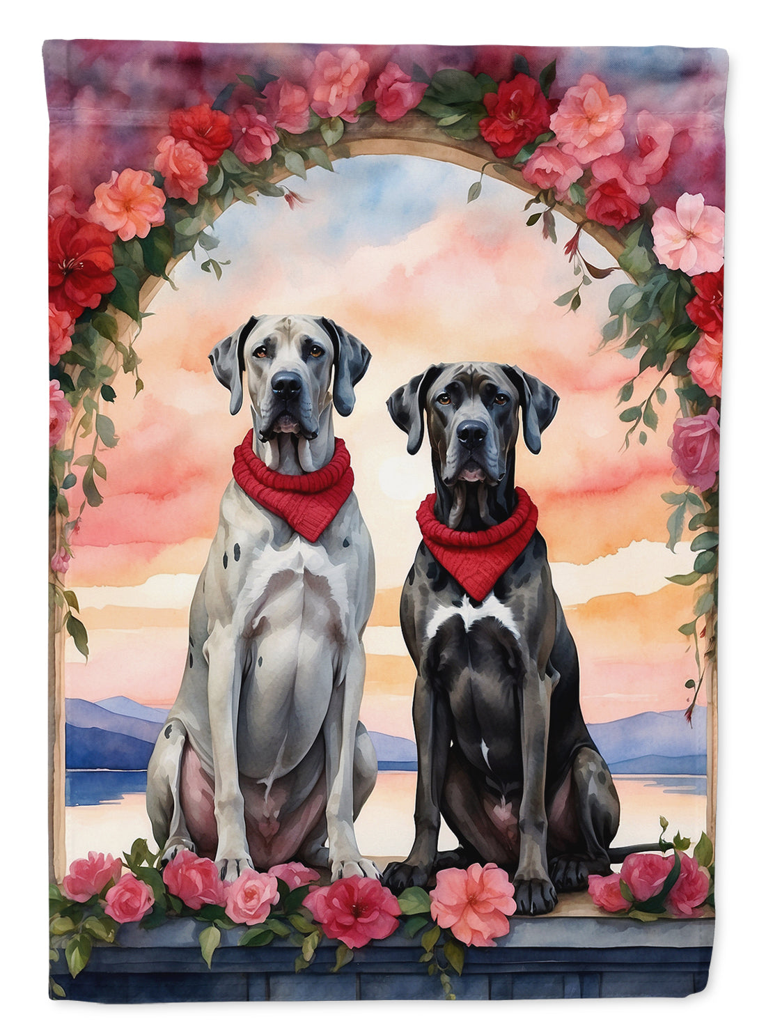 Buy this Great Dane Two Hearts House Flag