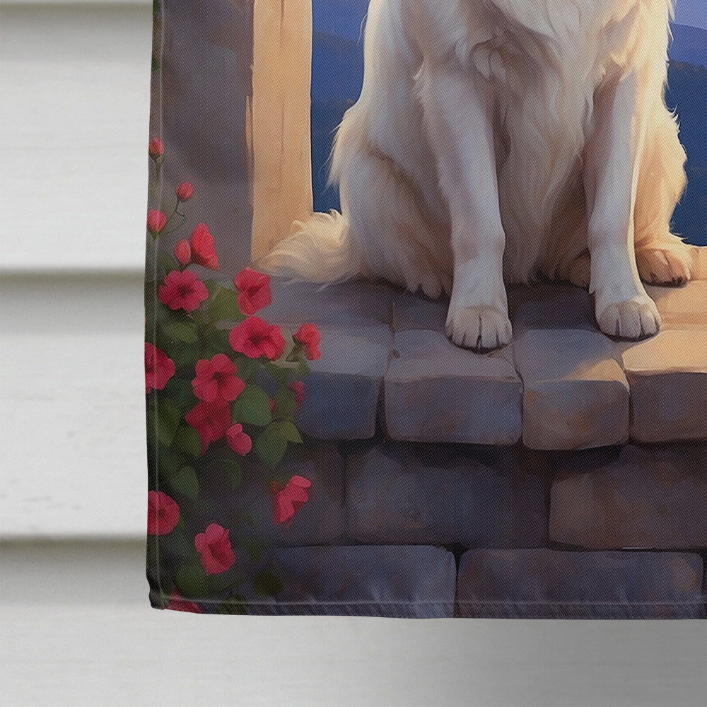 Great Pyrenees Two Hearts House Flag