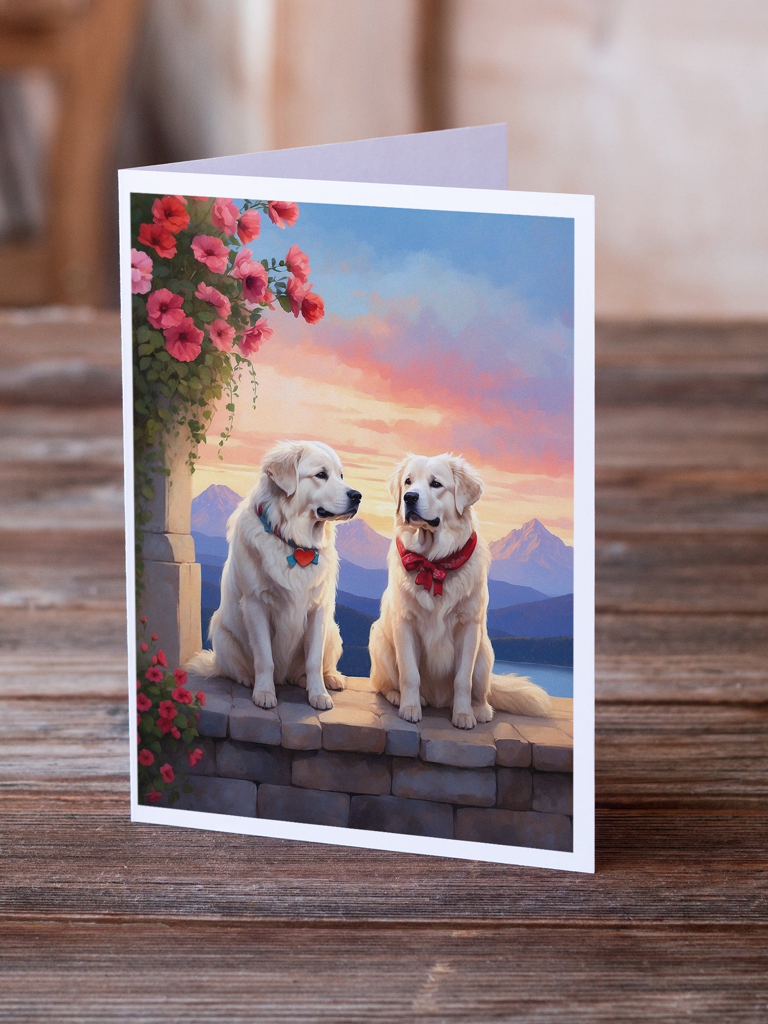 Great Pyrenees Two Hearts Greeting Cards Pack of 8