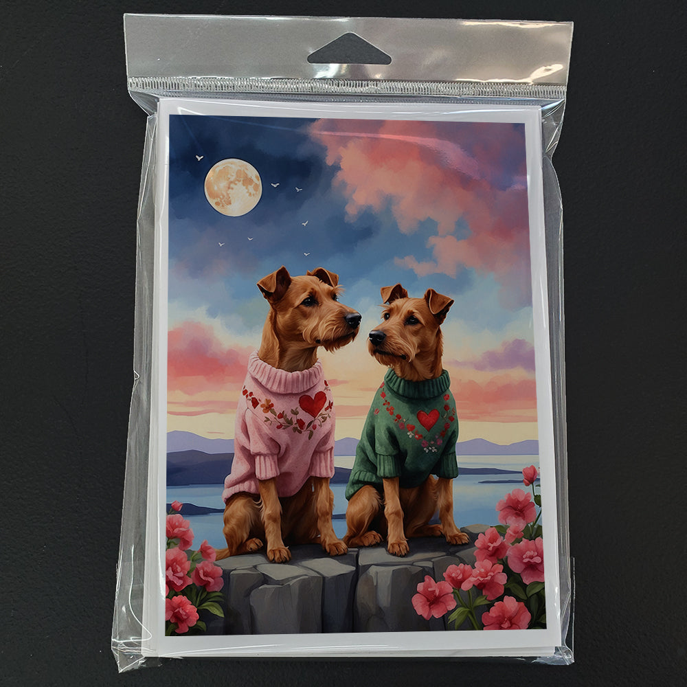 Irish Terrier Two Hearts Greeting Cards Pack of 8