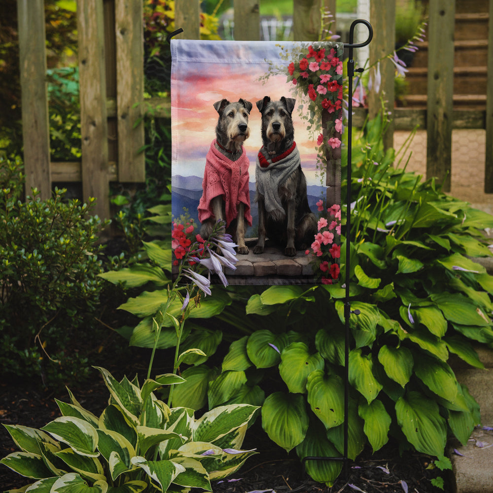Buy this Irish Wolfhound Two Hearts Garden Flag
