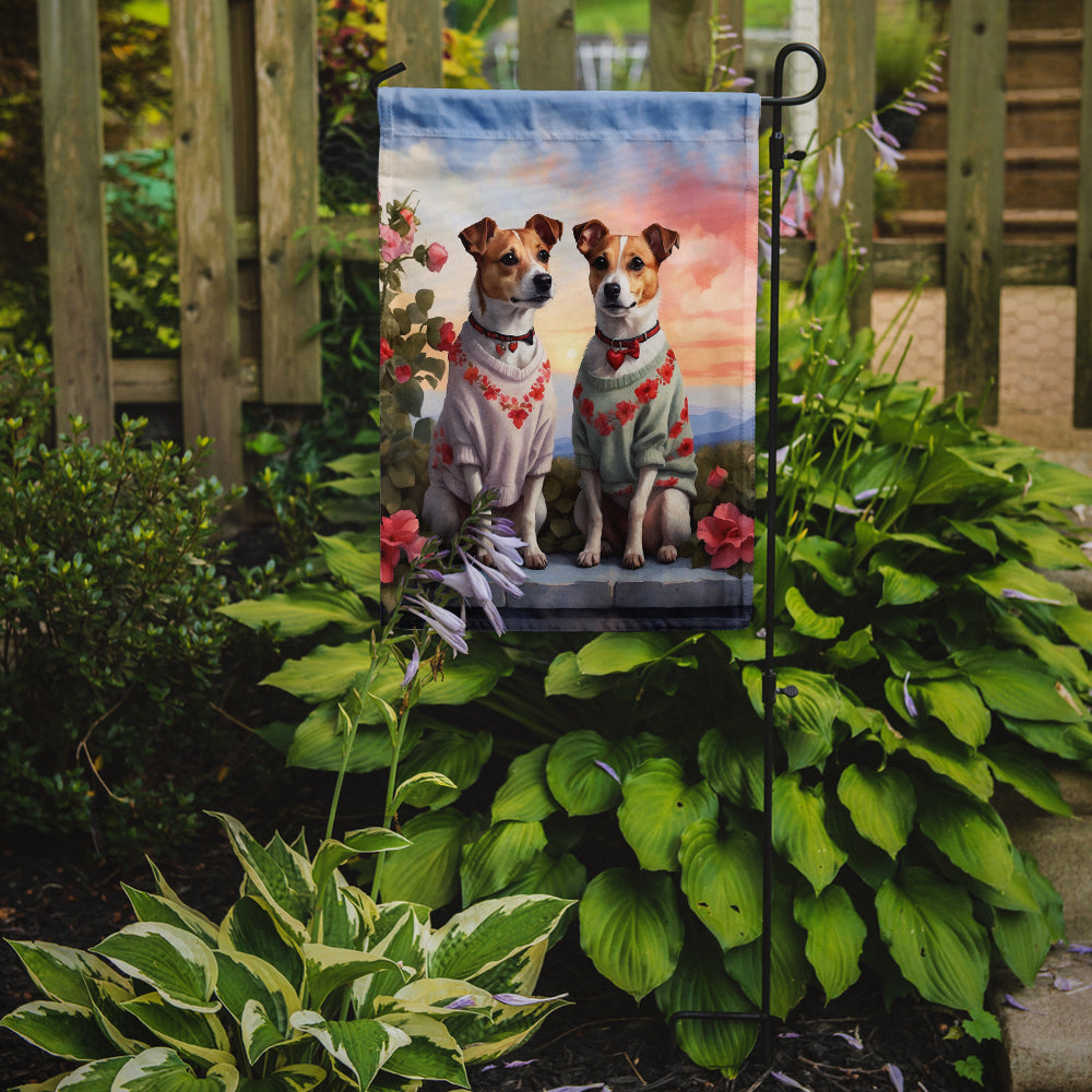 Buy this Jack Russell Terrier Two Hearts Garden Flag