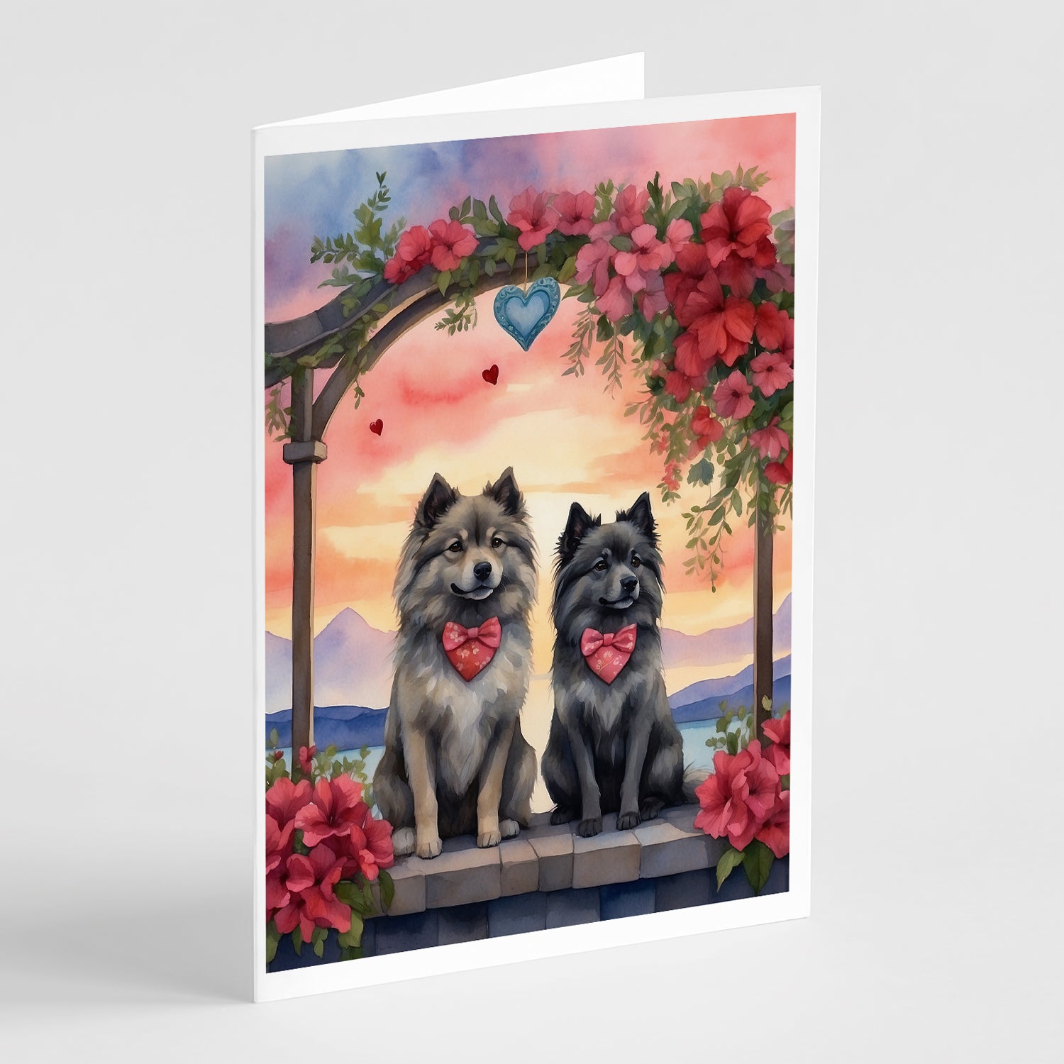 Buy this Keeshond Two Hearts Greeting Cards Pack of 8