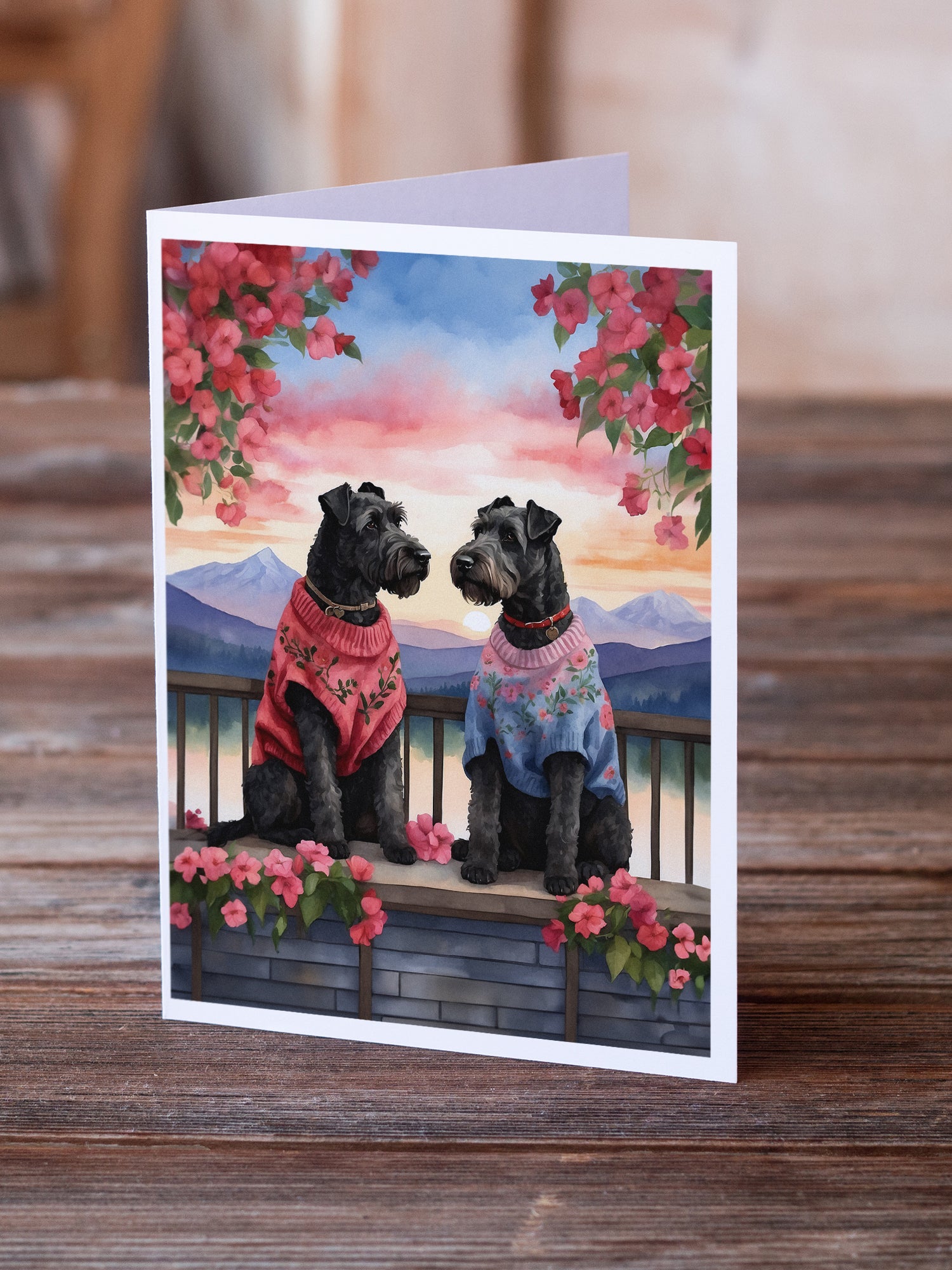 Buy this Kerry Blue Terrier Two Hearts Greeting Cards Pack of 8