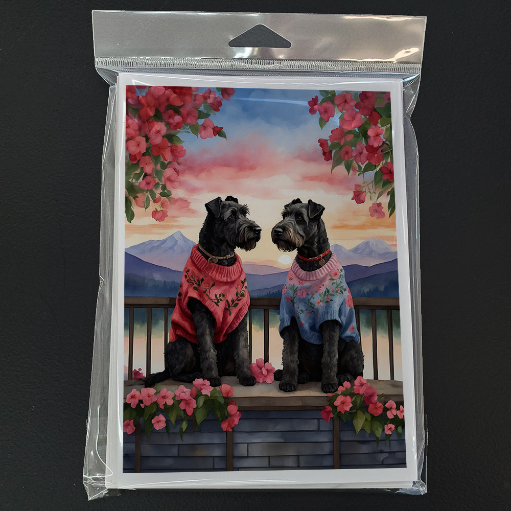 Kerry Blue Terrier Two Hearts Greeting Cards Pack of 8