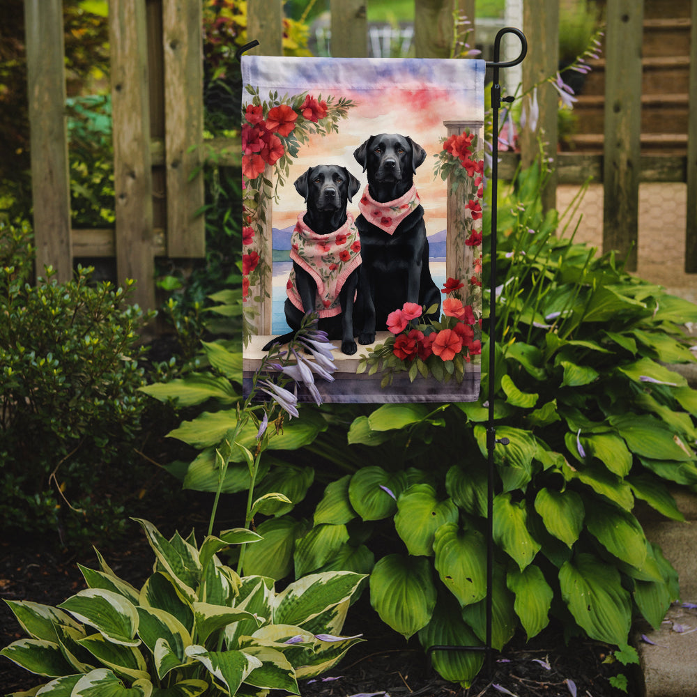 Buy this Black Labrador Retriever Two Hearts Garden Flag