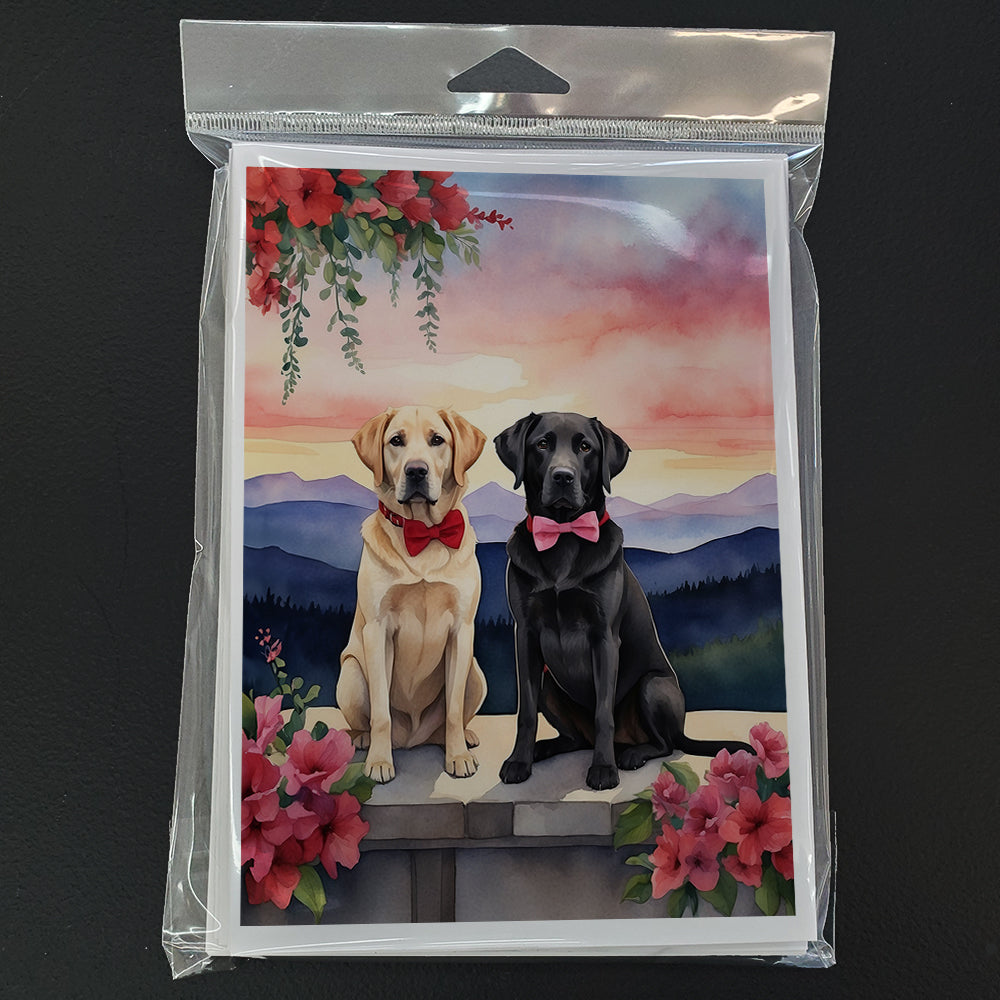 Labrador Retriever Two Hearts Greeting Cards Pack of 8