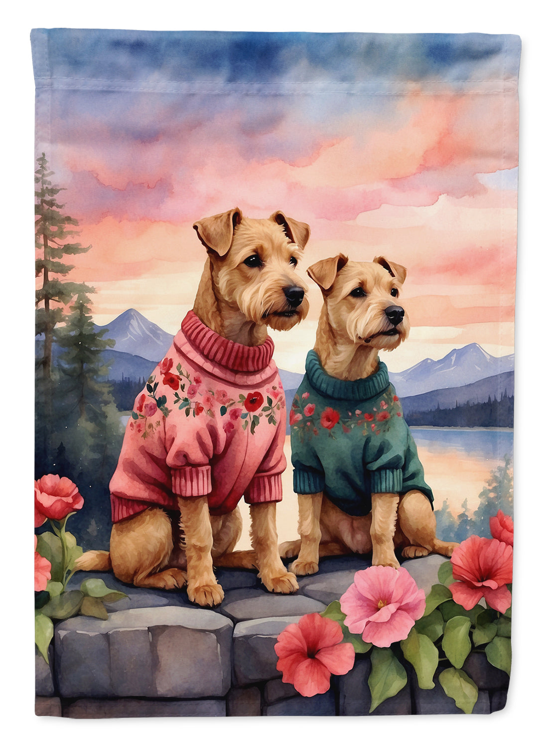 Buy this Lakeland Terrier Two Hearts House Flag