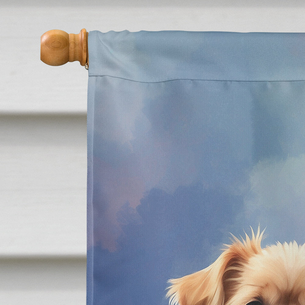 Lhasa Apso Two Hearts House Flag