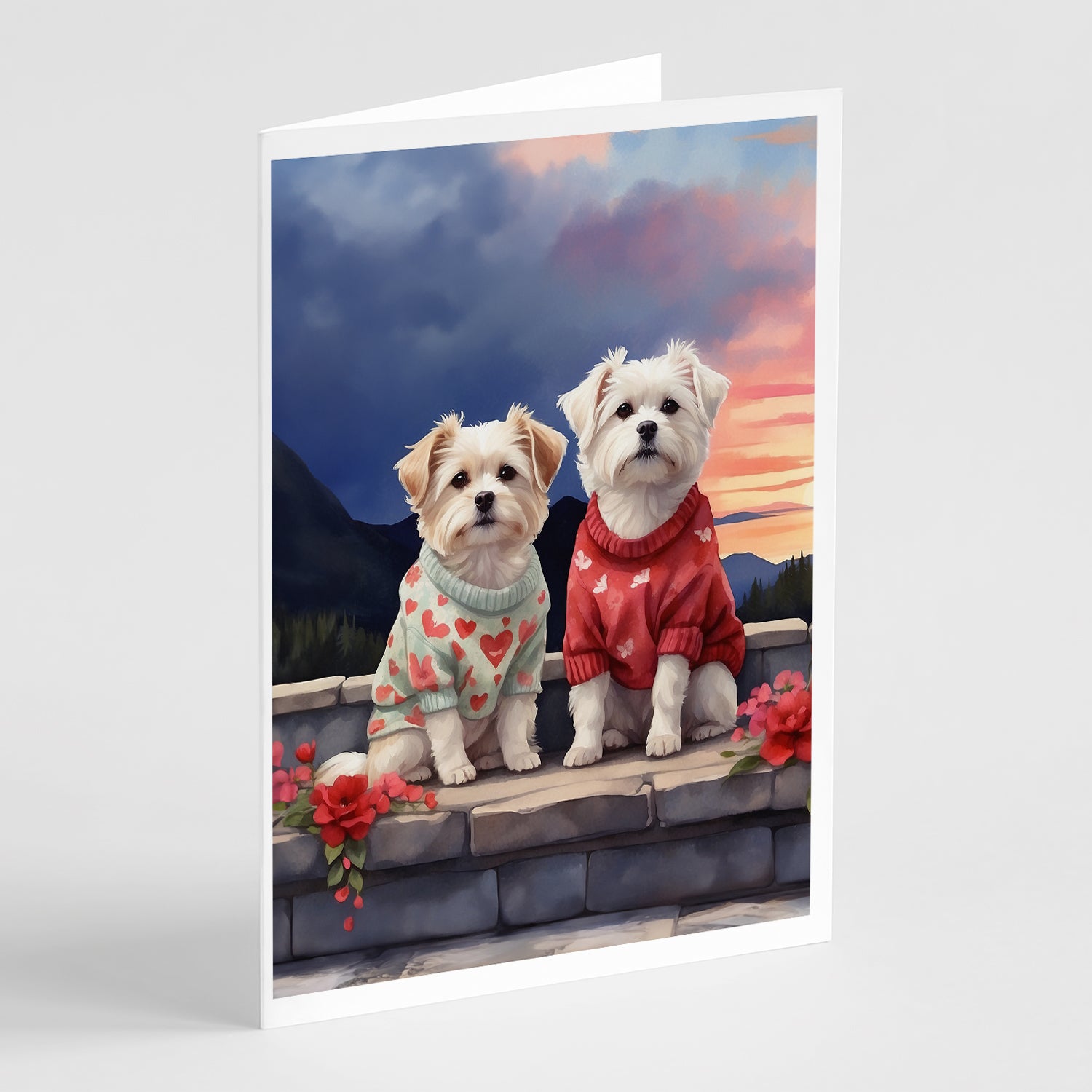 Buy this Maltese Two Hearts Greeting Cards Pack of 8