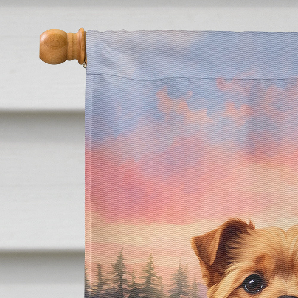 Norfolk Terrier Two Hearts House Flag