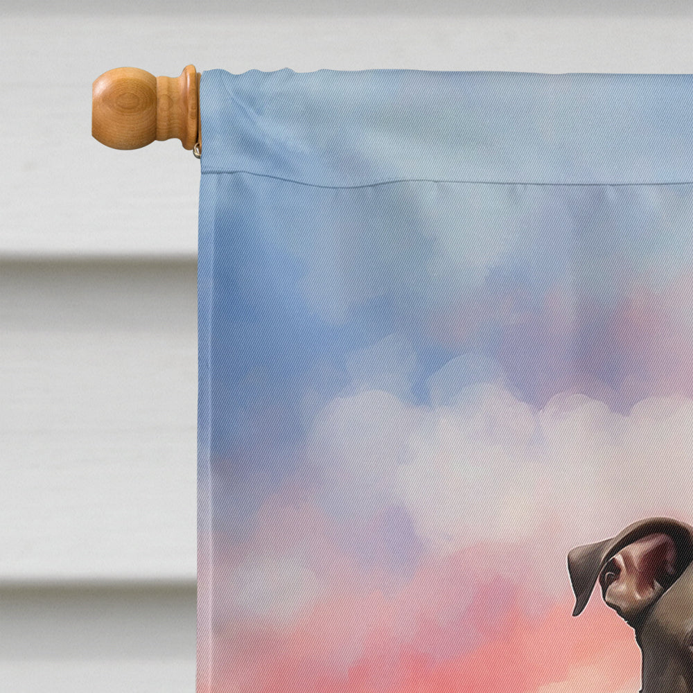 Pit Bull Terrier Two Hearts House Flag