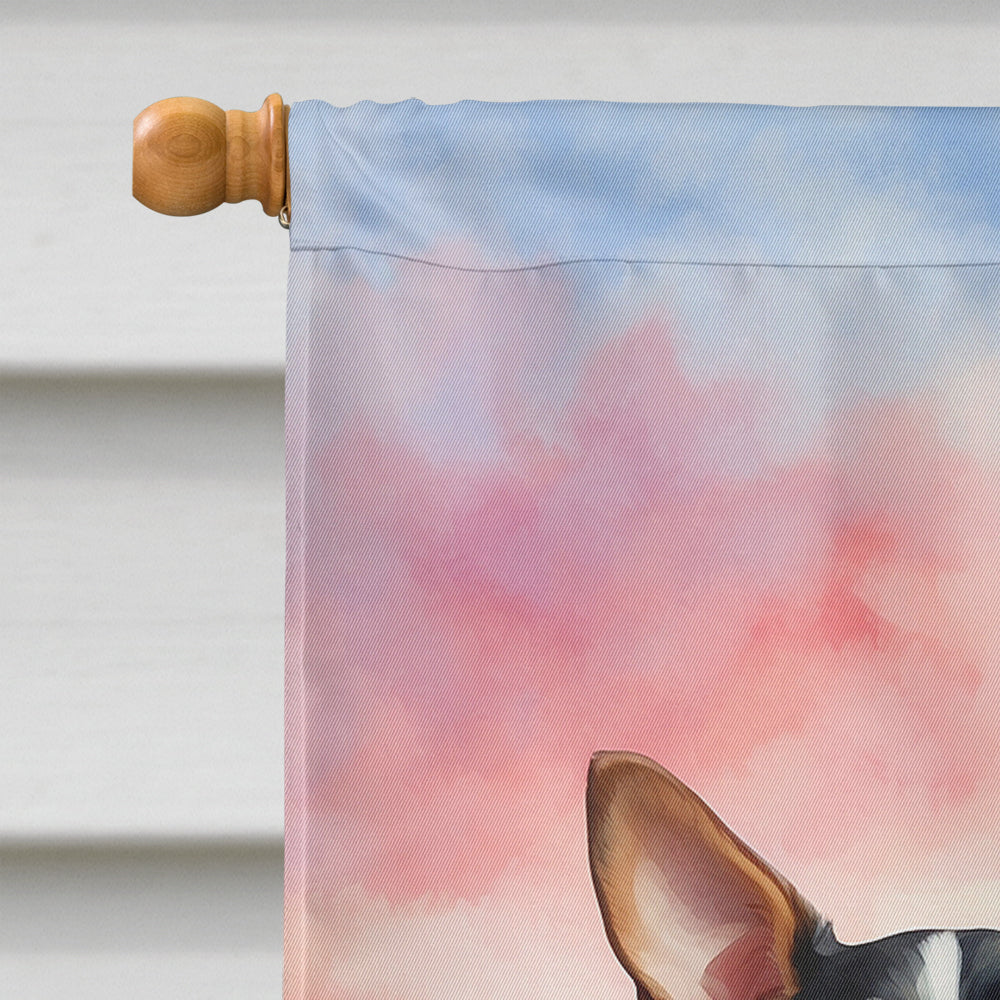 Rat Terrier Two Hearts House Flag