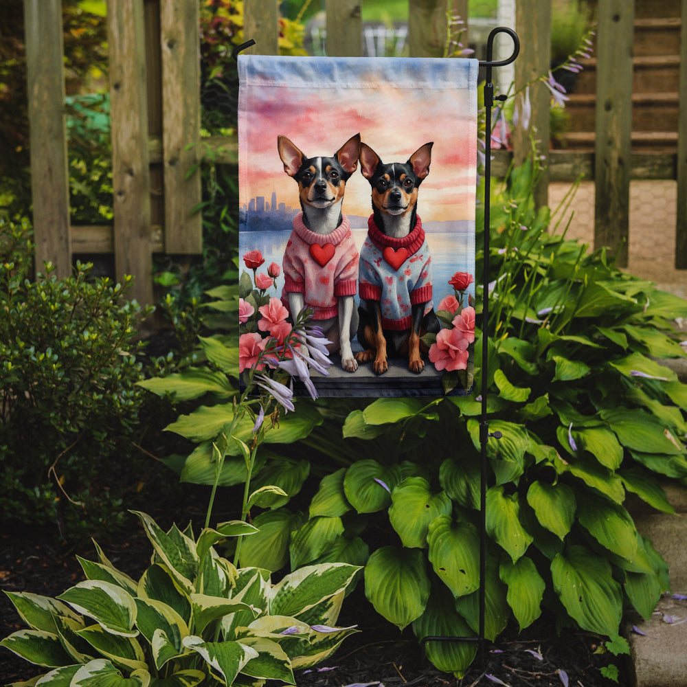 Buy this Rat Terrier Two Hearts Garden Flag