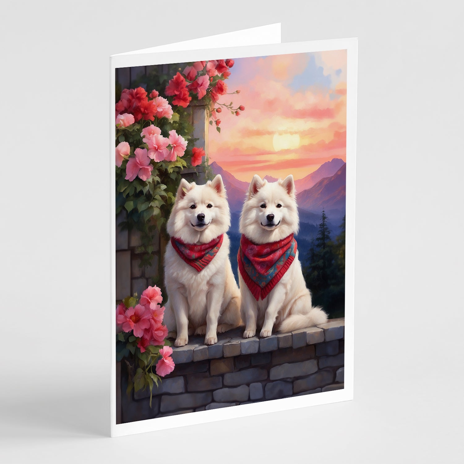 Buy this Samoyed Two Hearts Greeting Cards Pack of 8