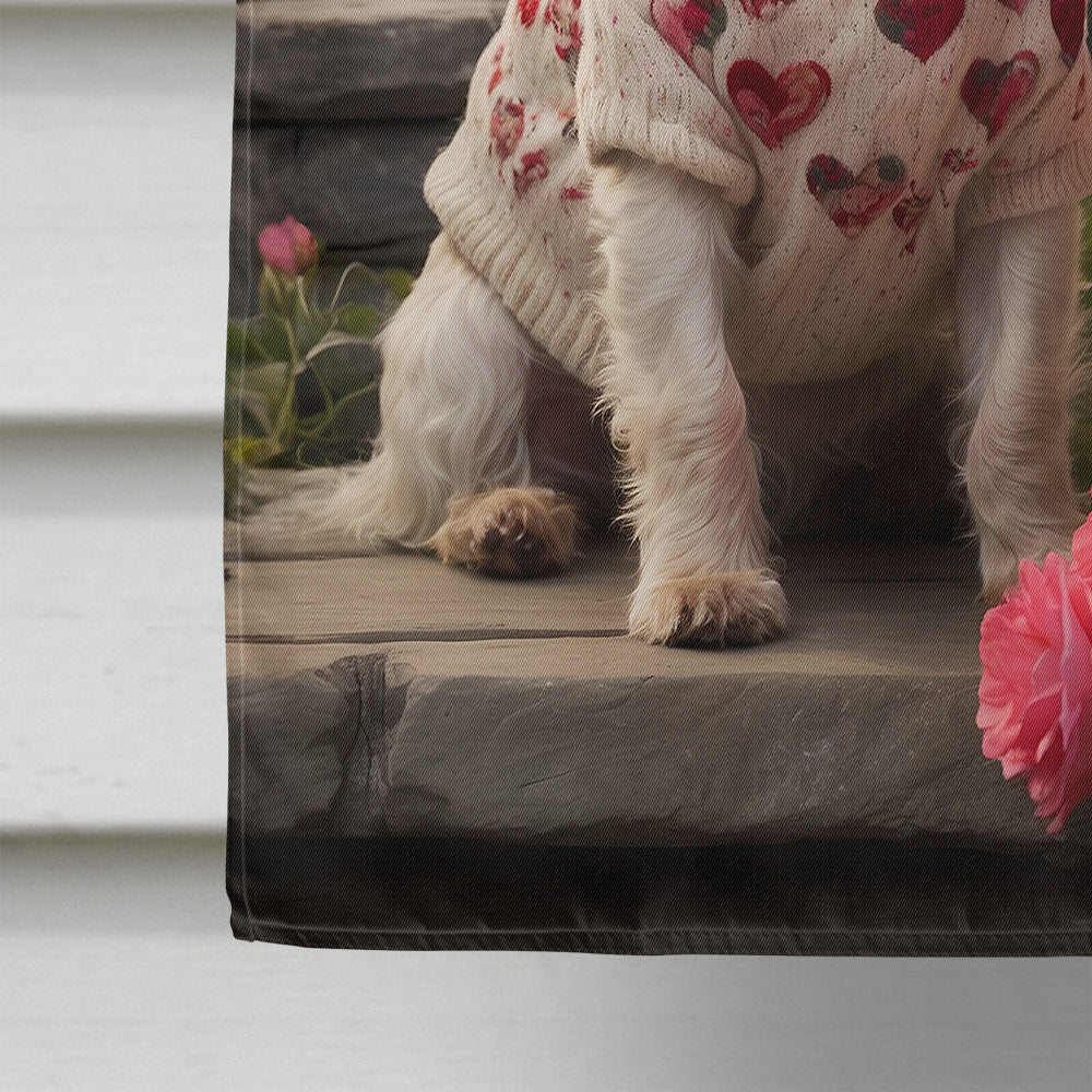 Sealyham Terrier Two Hearts House Flag